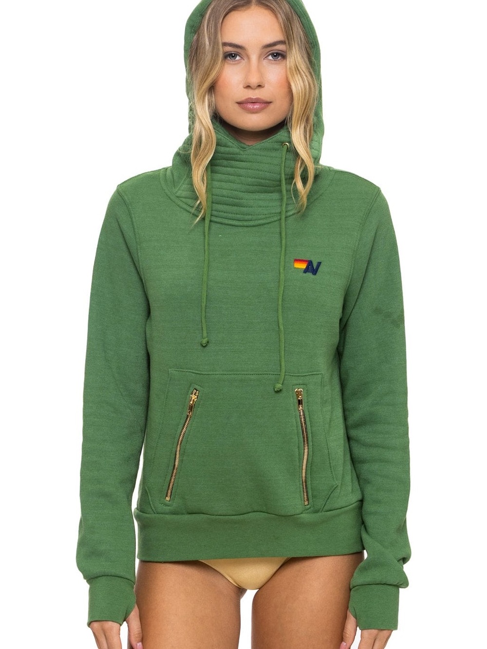 Aviator Nation NINJA PULLOVER HOODIE - PALM. Size M.